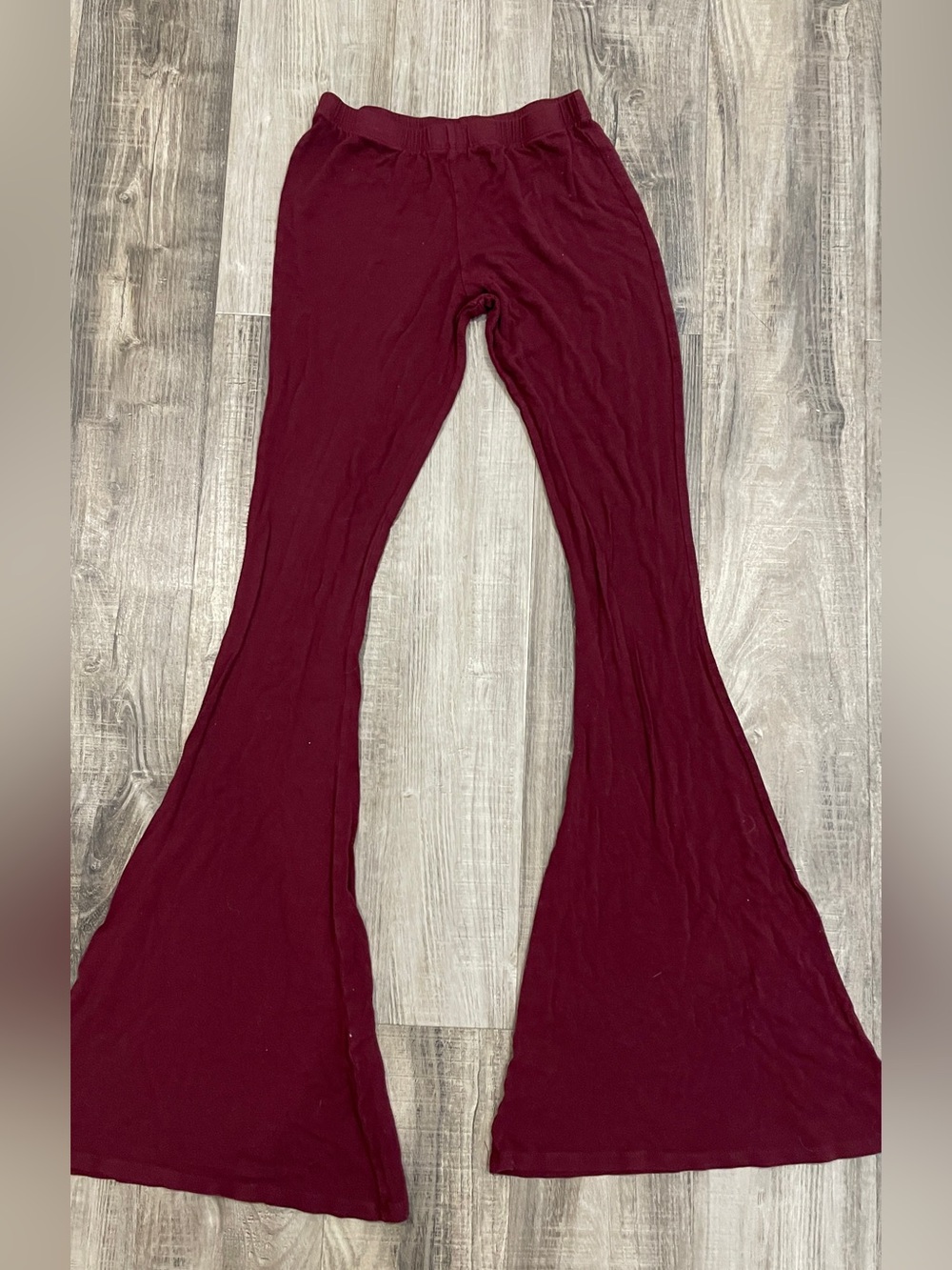 Fashion Nova Burgundy Knit Flare Pants